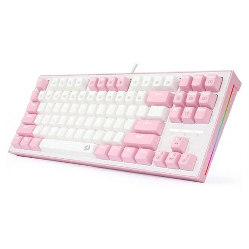 REDRAGON BES K611 USB White Pink Mechanical Gaming Keyboard - Blue Switch