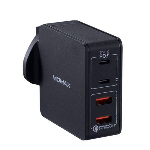 MOMAX ONE PLUG 4-PORT TYPE-C PD QC3.0 CHARGER 66W-BLACK