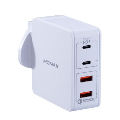 MOMAX ONE PLUG 4-PORT TYPE-C PD QC3.0 CHARGER 66W-WHITE