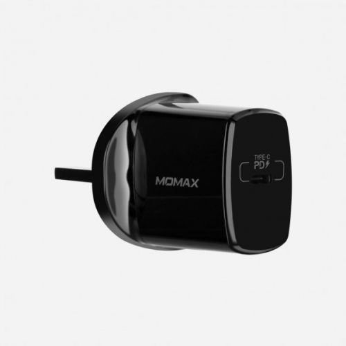 MOMAX 1-PLUG 1 PORT TYPE-C PD FAST CHARGER 18W-BLACK