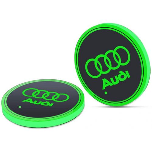 LED CAR LOGO CUP LIGHTS UP HOLDER USB CHARGING 7 COLOURS FOR AUDI