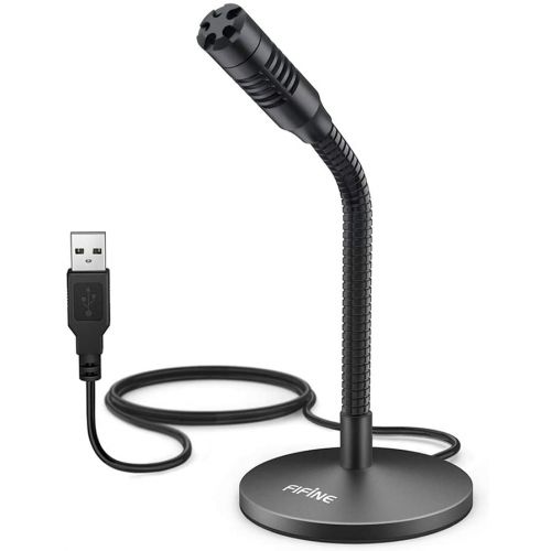 FIFINE K050 Mini Gooseneck USB Microphone - Desktop Microphone for Computer Laptop PC - Black