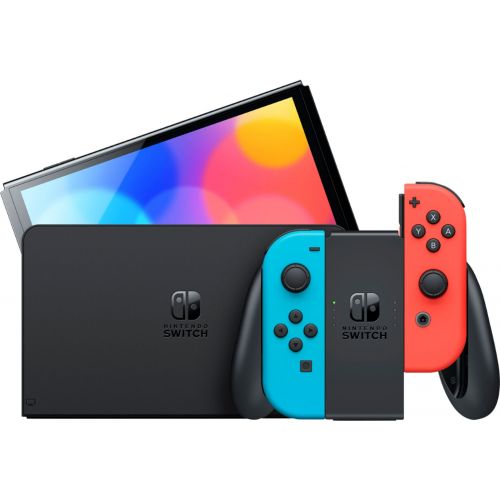 Nintendo Switch – OLED Model w/ Neon Red & Neon Blue Joy-Con