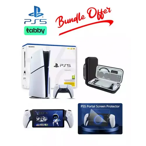 Playstation 5 Disc Console Slim - R2 With Playstation Portal Remote / Bag / Screen Glass Bundle