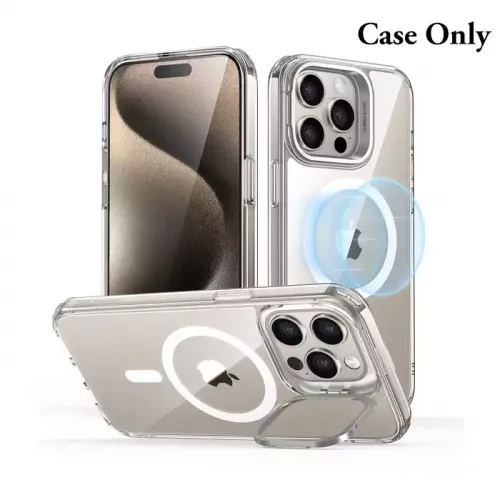 Esr Iphone 15 Pro Max Classic Hybrid Case With Stash Stand (Halolock) - Clear