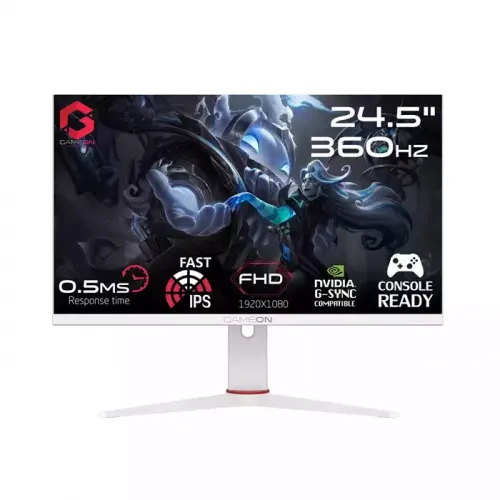 Gameon Goa24fhd360ips Artic Pro Series 24" Fhd, 360hz, Mprt 0.5ms, Hdmi 2.1, Fast Ips Gaming Monitor (Support Ps5) - White