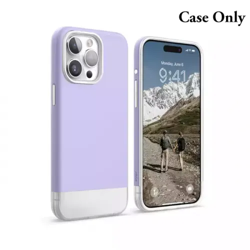 Elago MagSafe Glide Case for iPhone 15 Pro - Top: Purple/Bottom: Clear