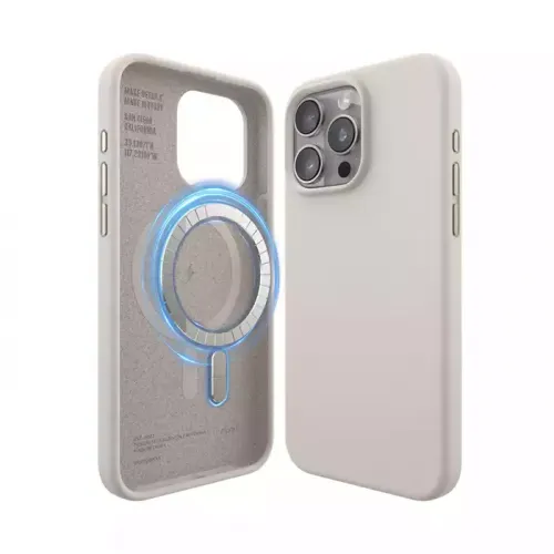 Elago Magsafe Silicone Case For Iphone 15 Pro Max - Stone