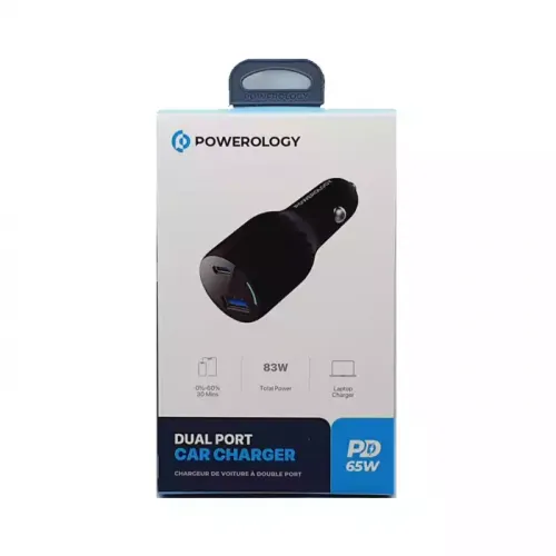 Powerology Dual Port Car Charger Pd65w - Pccsr013