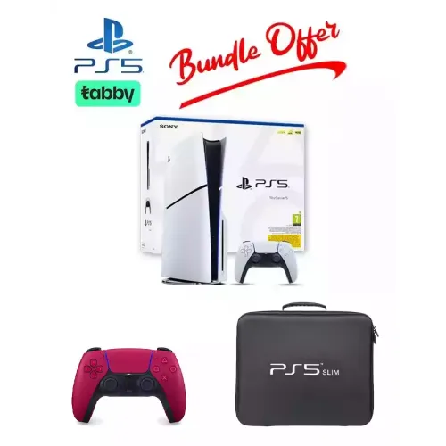 Playstation 5 Disc Console Slim - R2 With Wireless Controller & Travel & Carry Bag Bundle