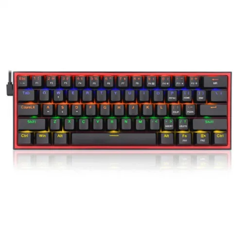 Redragon Fizz K617 Rgb Usb Mini Mechanical Gaming Keyboard Red Switch 61 Keys Wired Detachable Cable