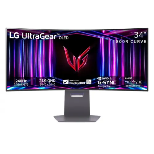 Lg 34-inch Ultragear Oled Wqhd 240hz 0.03ms G-sync Compatible 800r Curved Gaming Monitor