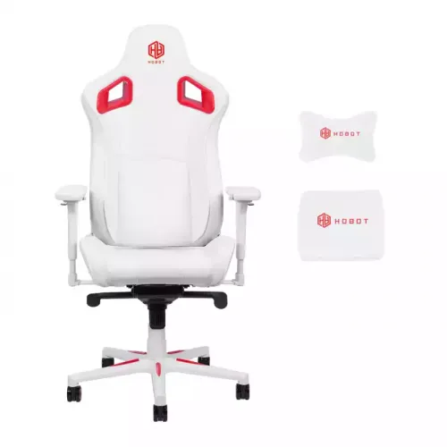 Hobot Cherubic Style Ergonomic Gaming Chair - White/red