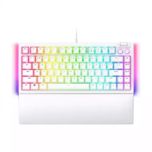 Razer Blackwidow V4 75% White Edition Wired Mechanical Gaming Keyboard - Orange Tactile Switches