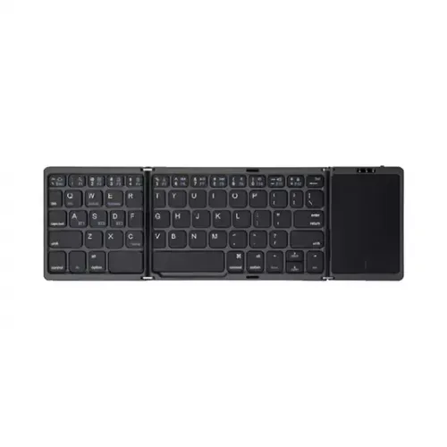 Foldable Bluetooth Keyboard With Touchpad - Portable And Rechargeable Multi-device Keyboard For Travel And Work