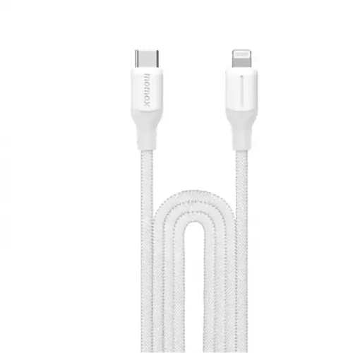 Momax 1-link Flow Cl+ Usb-c To Lightning Braided Cable (2m) - White