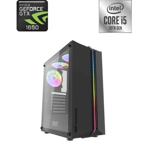 Darkflash Dk151 Intel Core I5-10400f (10th Gen) Rgb Mid Tower Gaming Pc - Black