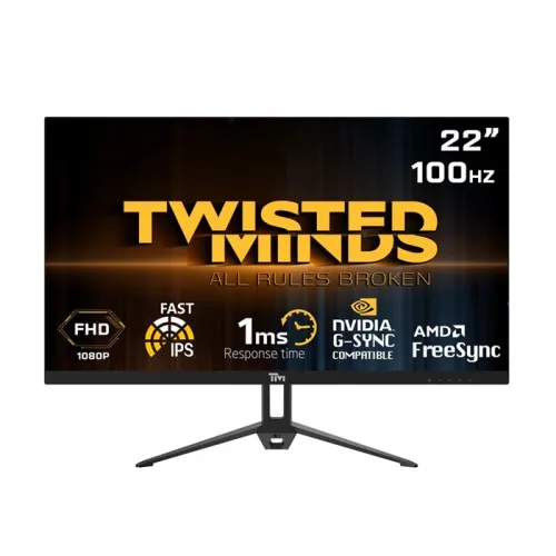 Twisted Minds Tm22fhd100ips 22" Fhd Ips, 100hz, 1ms Gaming Monitor - Black