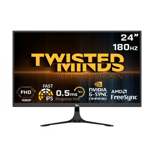 Twisted Minds 24" Fhd Fast Ips, 180hz, 0.5ms, Hdmi 2.0 Gaming Monitor - Black