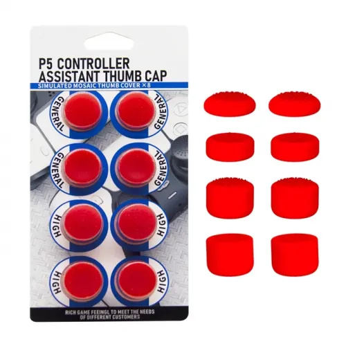 Ps5 Controller Assistant Thumb Cap 8pack - Red