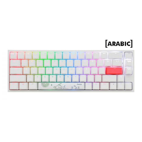 Ducky One 2 SF Red Switch Keyboard - White - Arabic Layout