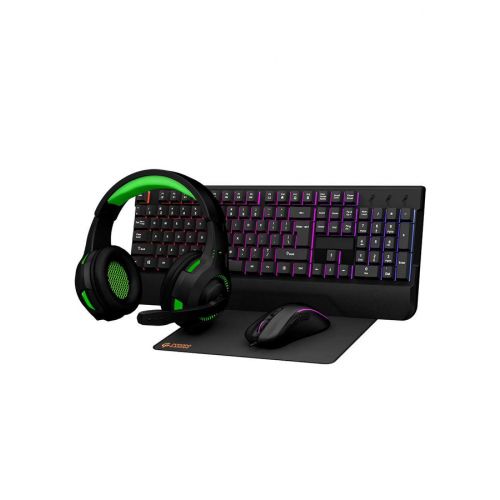 Porodo 4 in 1 Gaming Starter Kit ( Keyboard / Headphone / Mouse / Mouse Pad ) - Black