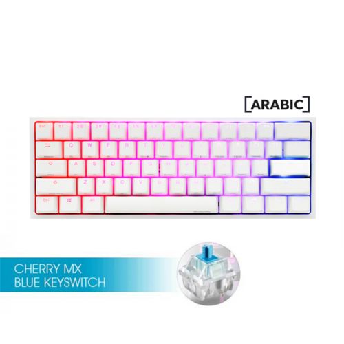 Ducky One 2 Mini English/Arabic Gaming Keyboard - White - Blue Switch