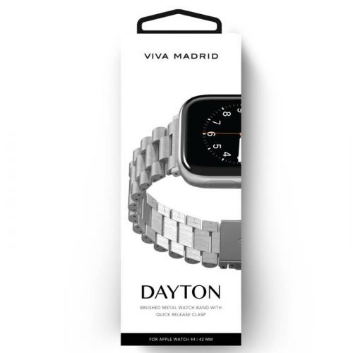 Viva Madrid Dayton Metal Watch Strap For Apple Watch 42/44/45MM - Silver