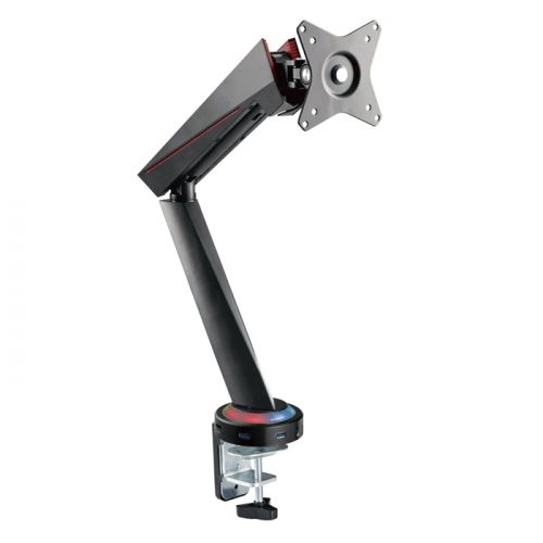 Twisted Minds Single Monitor Arm With USB/Audio/Mic Ports - Black - TM-39-C06U