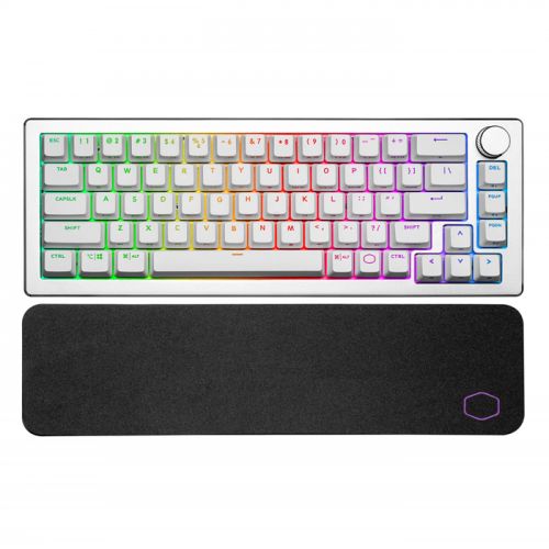 Cooler Master CK721 65% Hybrid Wireless (Red) Mechanical Gaming Keyboard RGB - Silver White