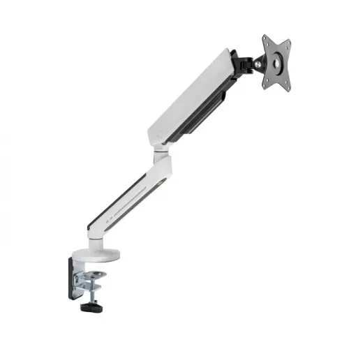 Twisted Minds Single Monitor Arm, Stand And Mount For Gaming And Office Use 17" - 32" Up To 9 KG With RGB Lighting - White