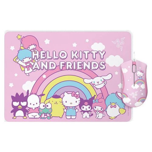 Razer DeathAdder Essential + Goliathus Mouse Mat Bundle - Hello Kitty and Friends Edition Pink