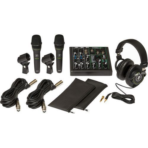 Mackie Performer Bundle Content 6 Channel Mixer With Effects & Usb, 2 Dynamic Microphones & Headphone