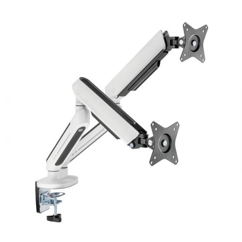 Twisted Minds Dual Monitor Arm With RGB Lighting - White