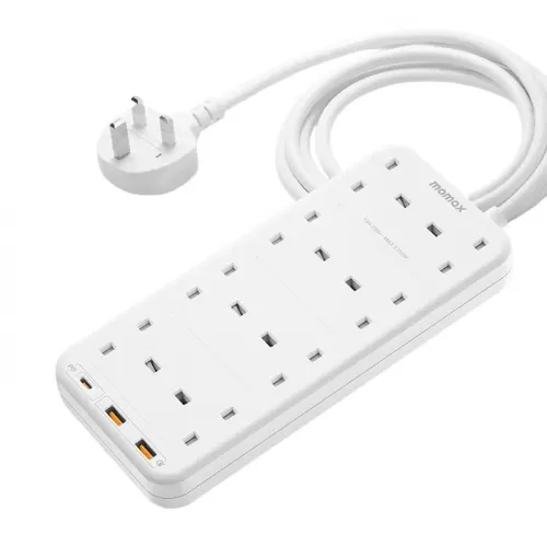 Momax ONEPLUG PD20W 2A1C 8 outlet strip - White