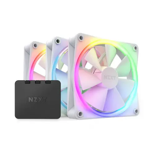 NZXT F120 RGB Triple Pack 3 x 120mm RGB Case Fans & Controller - White