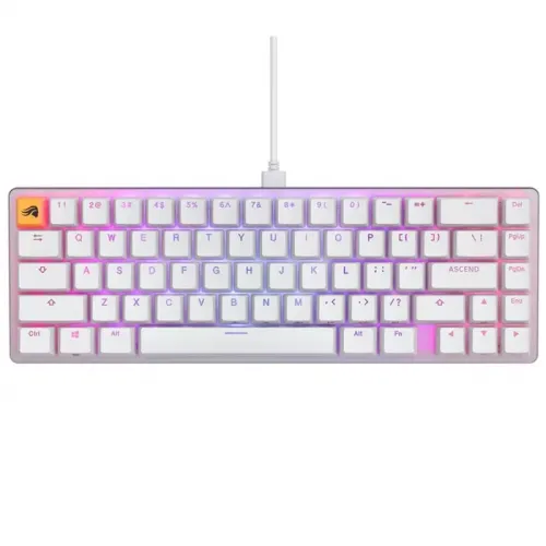 Glorious GMMK2 Compact 65% Modular Mechanical Gaming Keyboard Pre-Built Edition – White