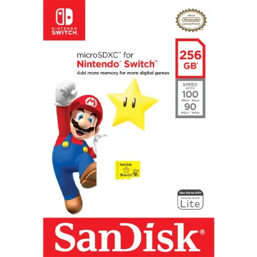 SanDisk Nintendo Switch MicroSD Memory Card - 256GB  (UP TO R100/W90 MB/s)