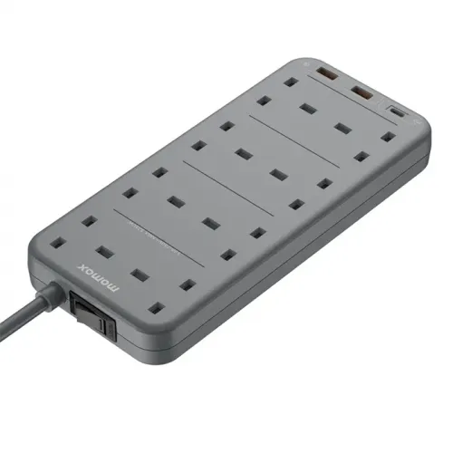 Momax ONEPLUG PD20W 2A1C 8 outlet Power strip - Space Grey