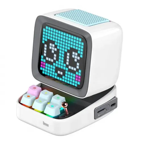 Divoom Ditoo Programable, Customizable Pixel Art LED Bluetooth Mini Speake - White