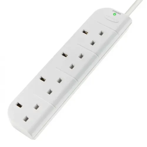 Belkin 4 Sockets Surge Protected Extension - 1m Cable - White