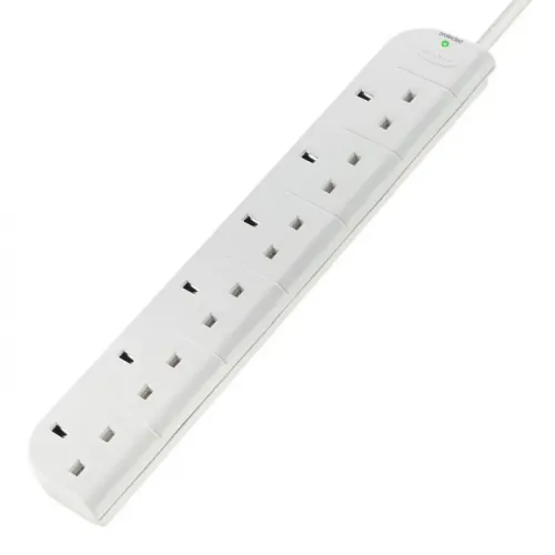 Belkin 6 Sockets Surge Protected Extension - 1m Cable - White