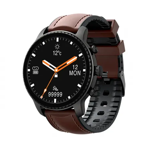 HAVIT M9005W Smart Watch with QI Wireless Charging & 5ATM Waterproof - Black/Brown