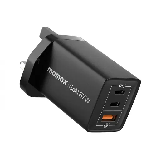 Momax OnePlug 67W 3-Port GaN Charger - Black