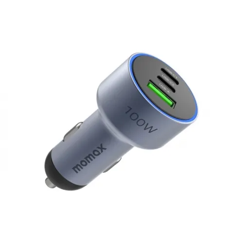 Momax Move 100W Triple-Port Car Charger - Space Grey