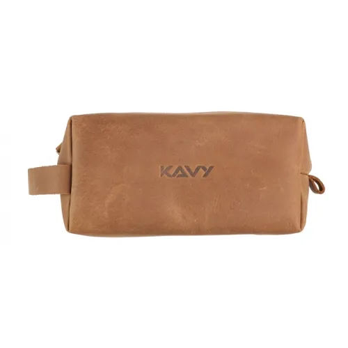 Kavy Leather Pouch Bag (Brown)