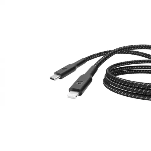 Powerology Braided USB-C To Lightning Data & Fast Charge Cable 2m - Black