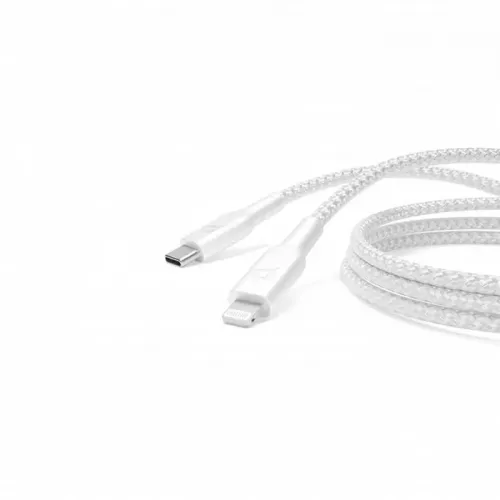 Powerology Braided USB-C To Lightning Data & Fast Charge Cable 2m - White