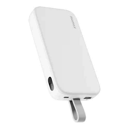 Momax iPower PD 5 20000mAh built-in USB-C cable power bank IP119 - White