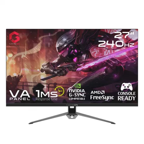 GAMEON GOP27FHD240VA 27" FHD, 240Hz, 1ms (1920x1080) Flat VA Gaming Monitor With G-Sync & Free Sync (HDMI 2.1 Console Compatible) - Black